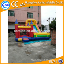 PVC inflatable combo, giant inflatable dry slide water slide pool for adult